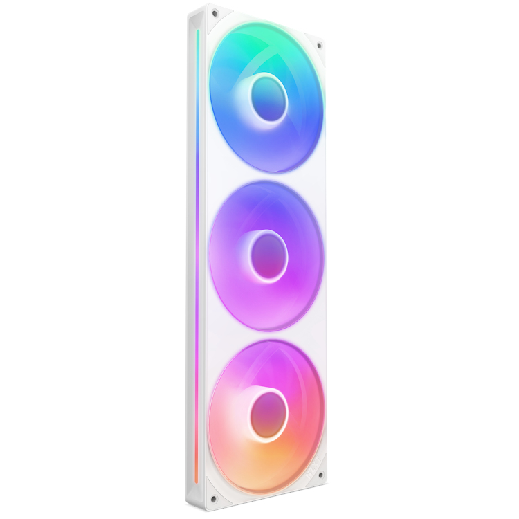 NZXT RF-U36HF-W1 Gehäuselüfter 360 mm, 2400 RPM, FDB-Lager, RGB Beleuchtung, Weiß, 8 LEDs, 8-polig