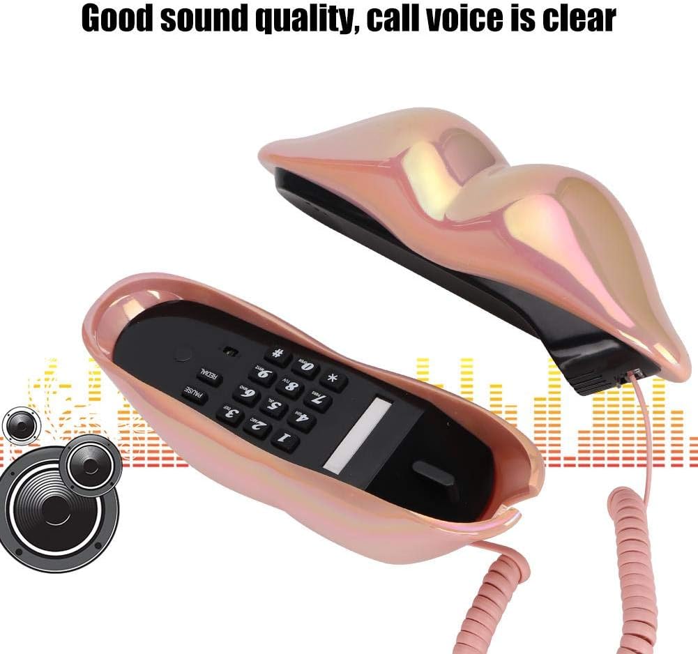 Fasient Single Festnetztelefon, Tischtelefon mit modischer Mundlippenform