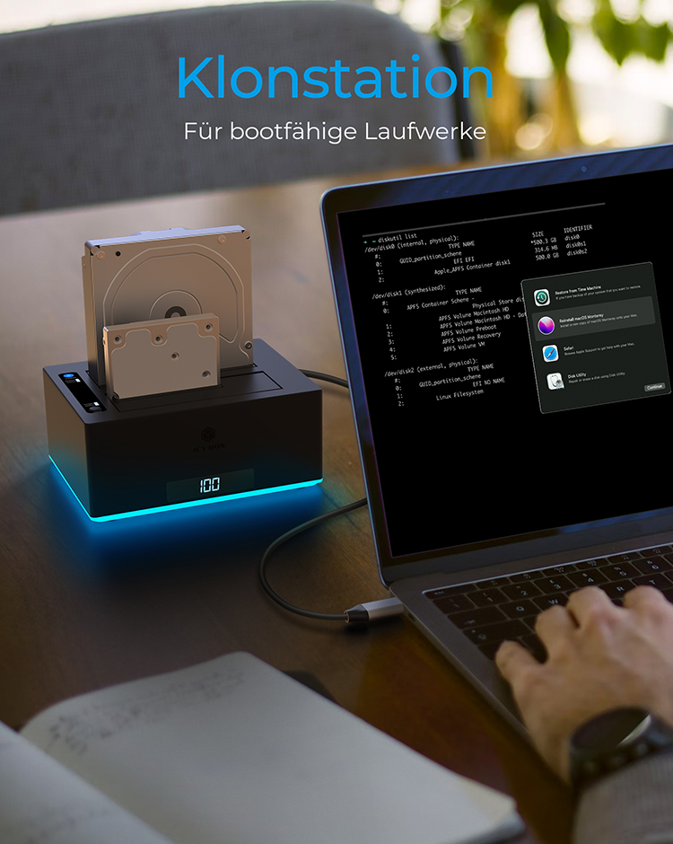 ICY BOX IB-127CL-U3 USB 3.2 Gen 1 (3.1 Gen 1) Type-B Schwarz