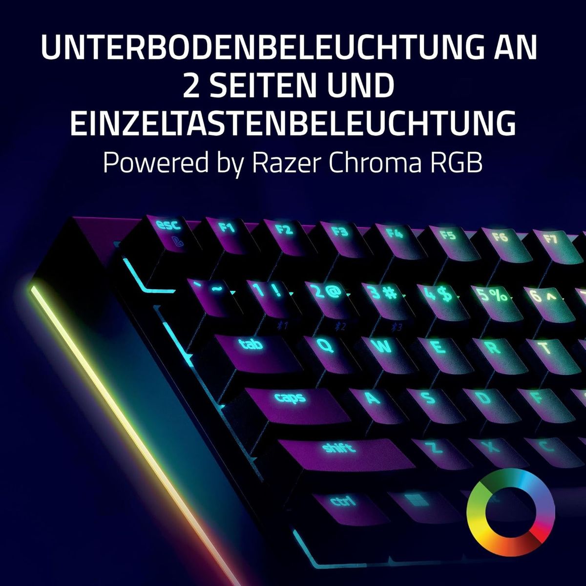 Razer BlackWidow V4 Pro 75% - Kabellose Hot-Swap-Gaming-Tastatur - OLED-Display (Befehlsrad, 4K Hz & Bluetooth-Konnektivitu00e4t, magnetische Handballenauflage) Schwarz - (USA Layout - QWERTY)