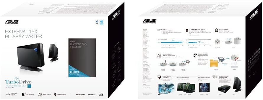 ASUS BW-16D1H-U PRO Optical Drive 16x Blu-ray Brenner und M-DISC-Unterstützung