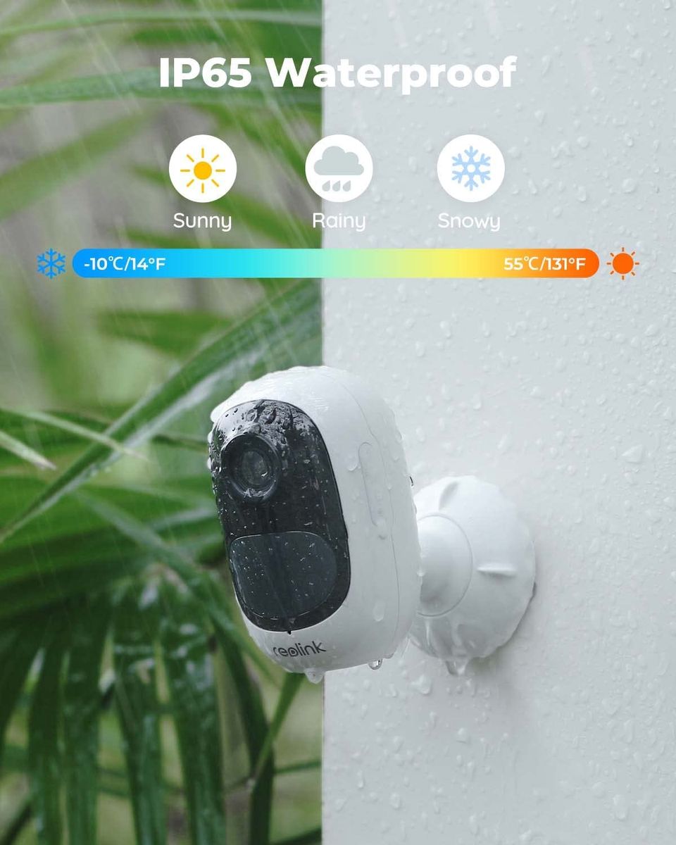 Reolink Überwachungskamera Aussen Akku, Kabellose WLAN IP Kamera Outdoor mit PIR Bewegungsmelder, 1080p Zeitraffer, 10m IR-Nachtsicht, microSD-Kartenslot (bis zu 128GB), 2-Wege-Audio, Argus 2E