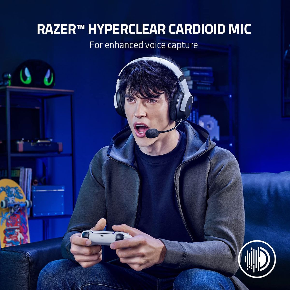 Razer Kaira for PlayStation Gaming Headset Dual Wireless Stereo for PS PC Mobile Mercury