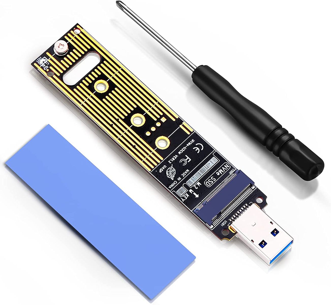 ZEXMTE M.2 NVME USB 3.1 Adapter M-Key Hard Drive Converter Reader High Performance 10 Gbps USB 3.1 Gen 2 Bridge Chip Support 2230 2242 2260 2280 Size SSD NVME Adapter USB