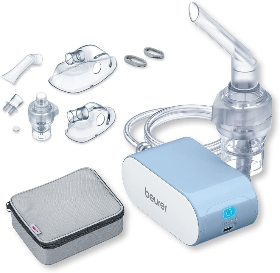 Beurer IH 60 inhaler, quiet and portable inhaler with rechargeable battery, with compressor compressed air technology for use in cold, asthma and other respiratory diseases battery operation.