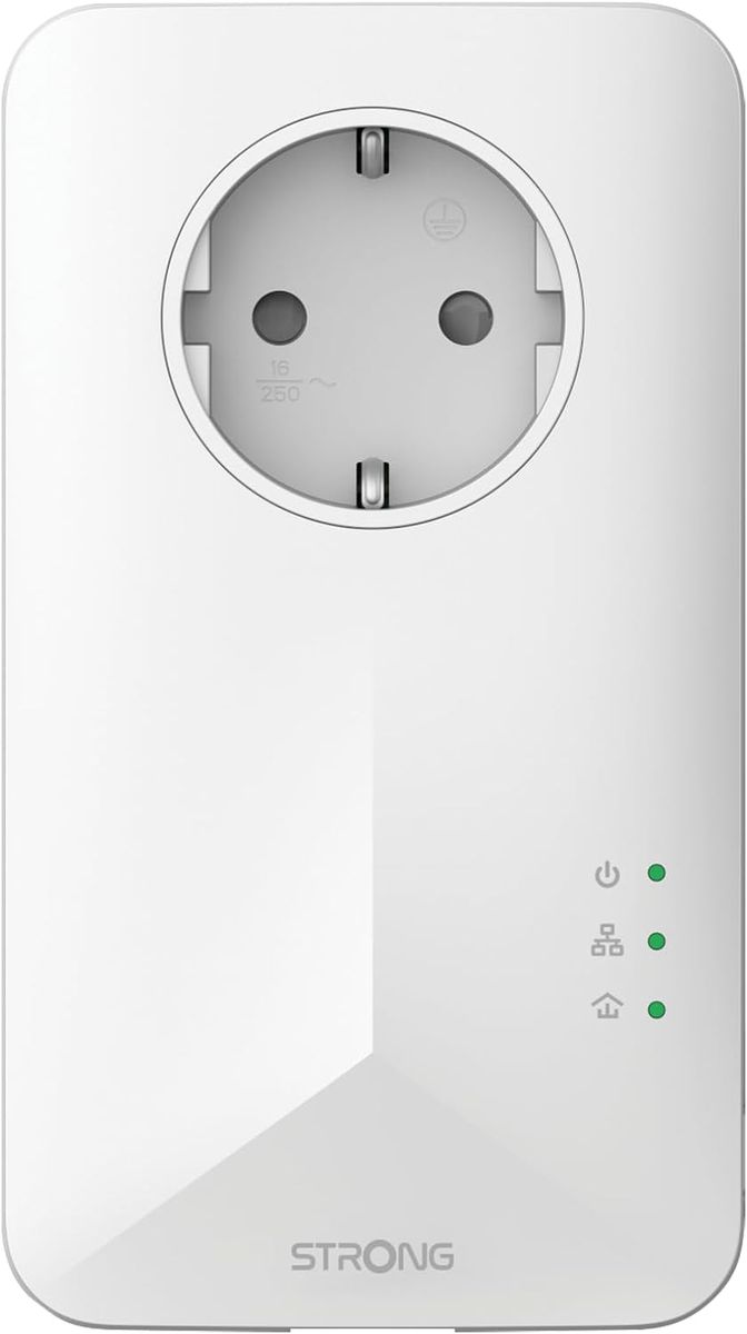 STRONG Powerline 1000 Triple Pack, PowerLAN-Adapter Set mit 3 Stück, 100 Mbit/s, Hochgeschwindigkeits-Netzwerk für das ganze Haus, Ethernet LAN Anschluss, Internetverbindung über Steckdose