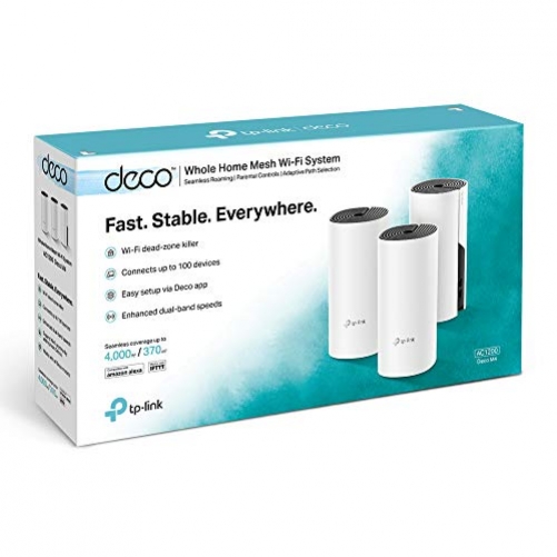TP-Link Deco M4 Mesh Wi-Fi Set AC1200 Wi-Fi home network walkthrough coverage up to 370m² 2x Gigabit ports 3x pack