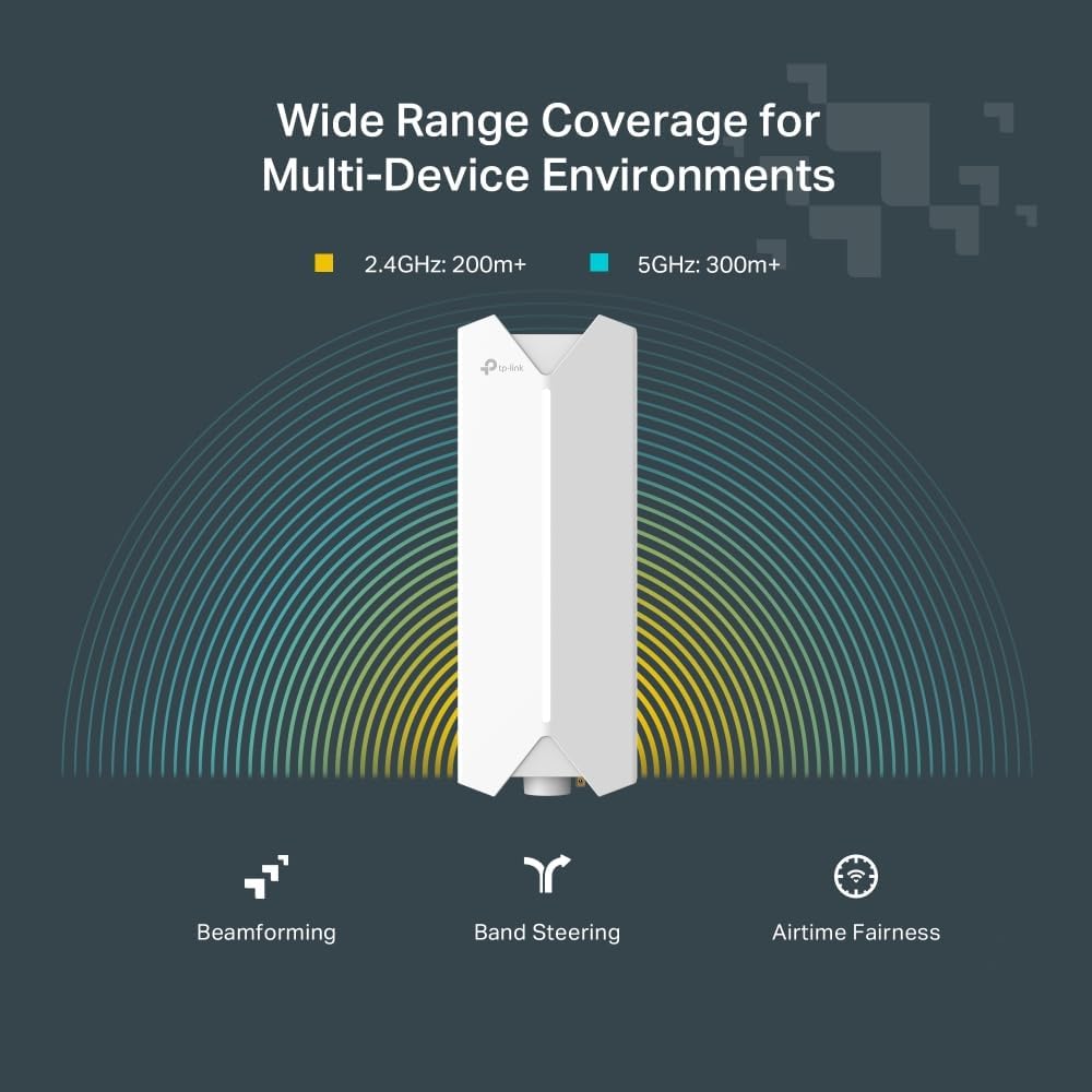 TP-Link Festa F61-Outdoor Access Point AX1800 WiFi 6, Kostenlose Cloud-Verwaltung, 802.3at PoE oder 48V passives PoE, IP67 wetterfest für Außenumgebung, Pole-/Wandmontage