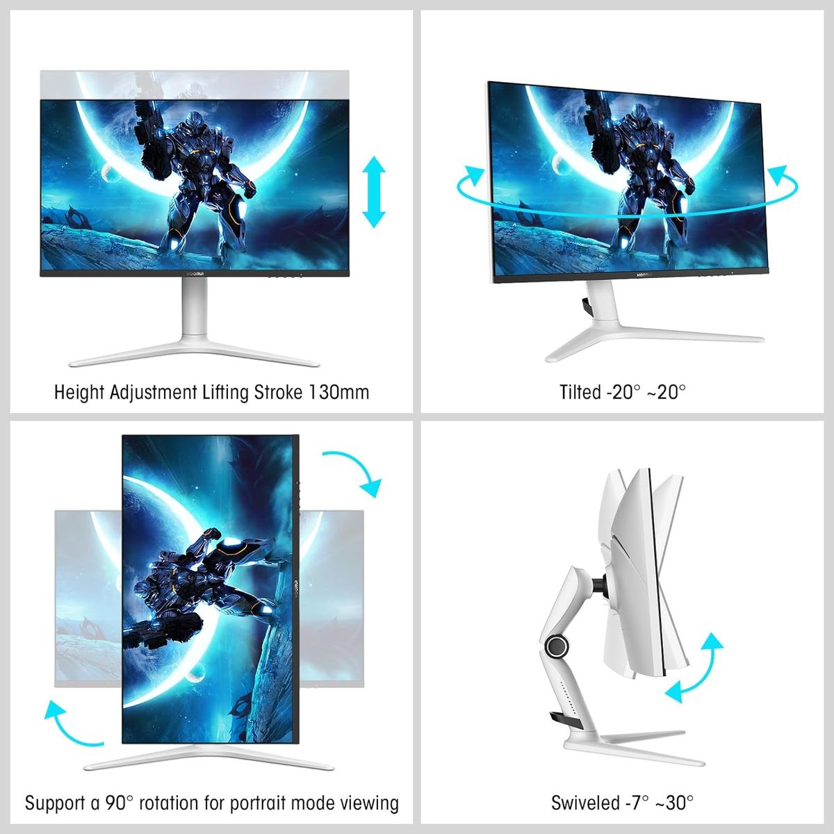 KOORUI Gaming Monitor 27 Zoll, PC Bildschirm QHD(2560 * 1440), 240Hz, VA Mini LED, 1ms, Adaptive Sync, 2xHDMI 2.0 & DPort 1.4, HDR 1000, DCI-P3 95%, VESA 75 * 75mm, Eye Care, Höhenverstellbar