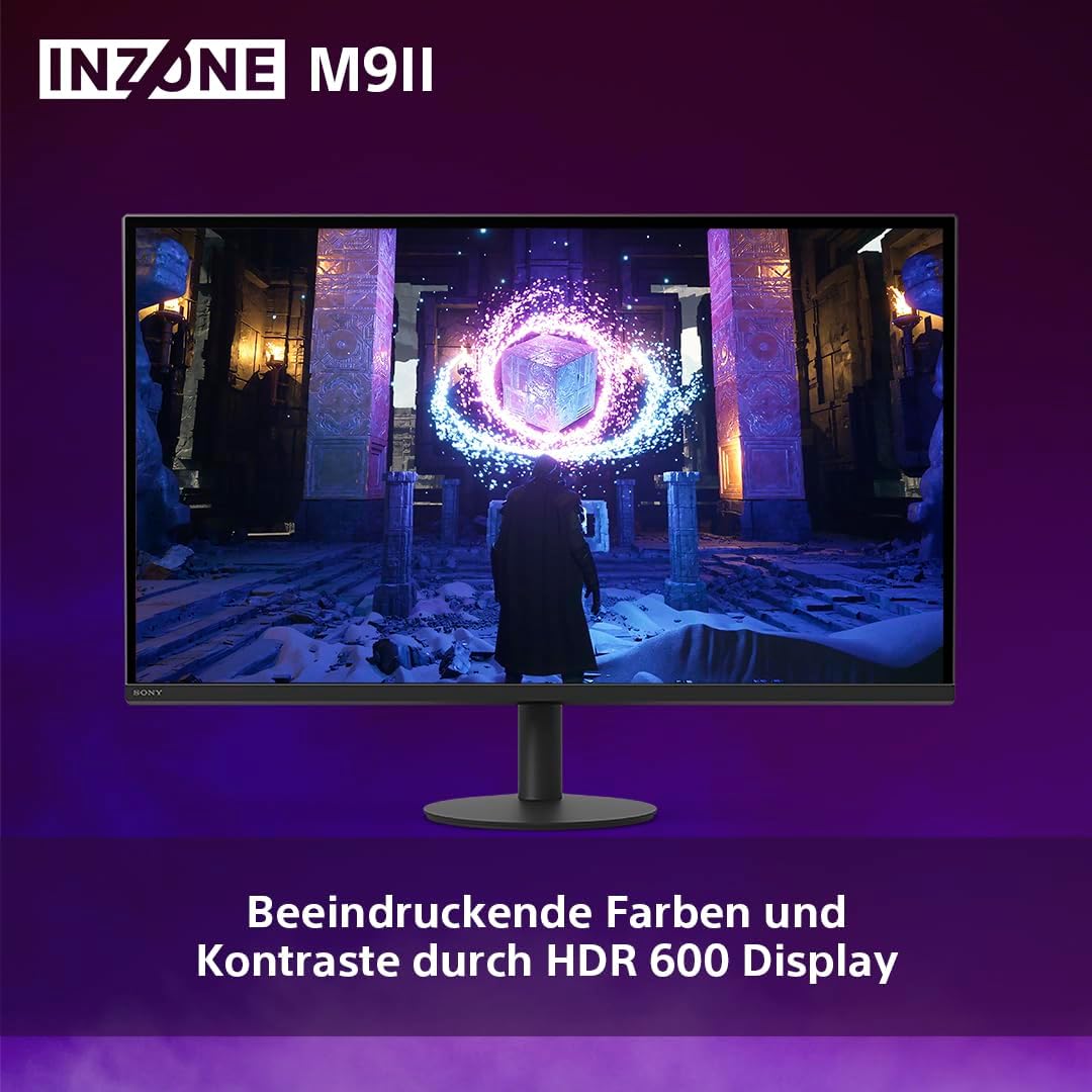 Sony INZONE M9II 27" 4K Ultra HD PC Gaming Monitor: 2160p Auflösung - 160Hz Bildwiederholfrequenz - 1ms GTG - DCI-P3 95% Spektrum - Full Array LED - G-Sync - Adaptive Sync - VRR, Schwarz
