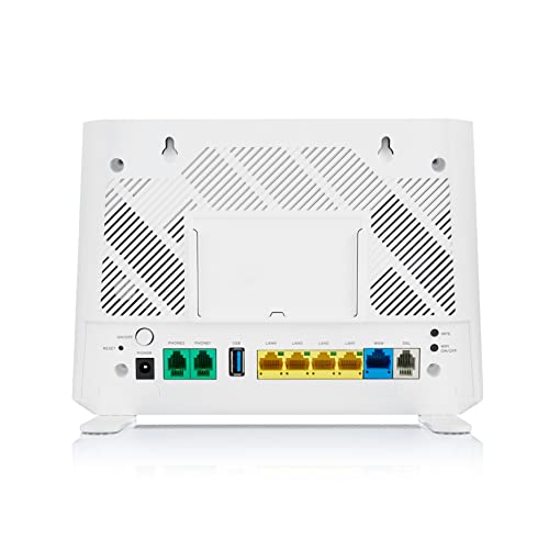 Zyxel DX3301-T0-EU01V1F Tabletop VDSL WLAN-Router, Wi‑Fi 6 (802.11ax), Dual-Band 2,4/5 GHz, Gigabit Ethernet, DSL-WAN, USB, Weiß