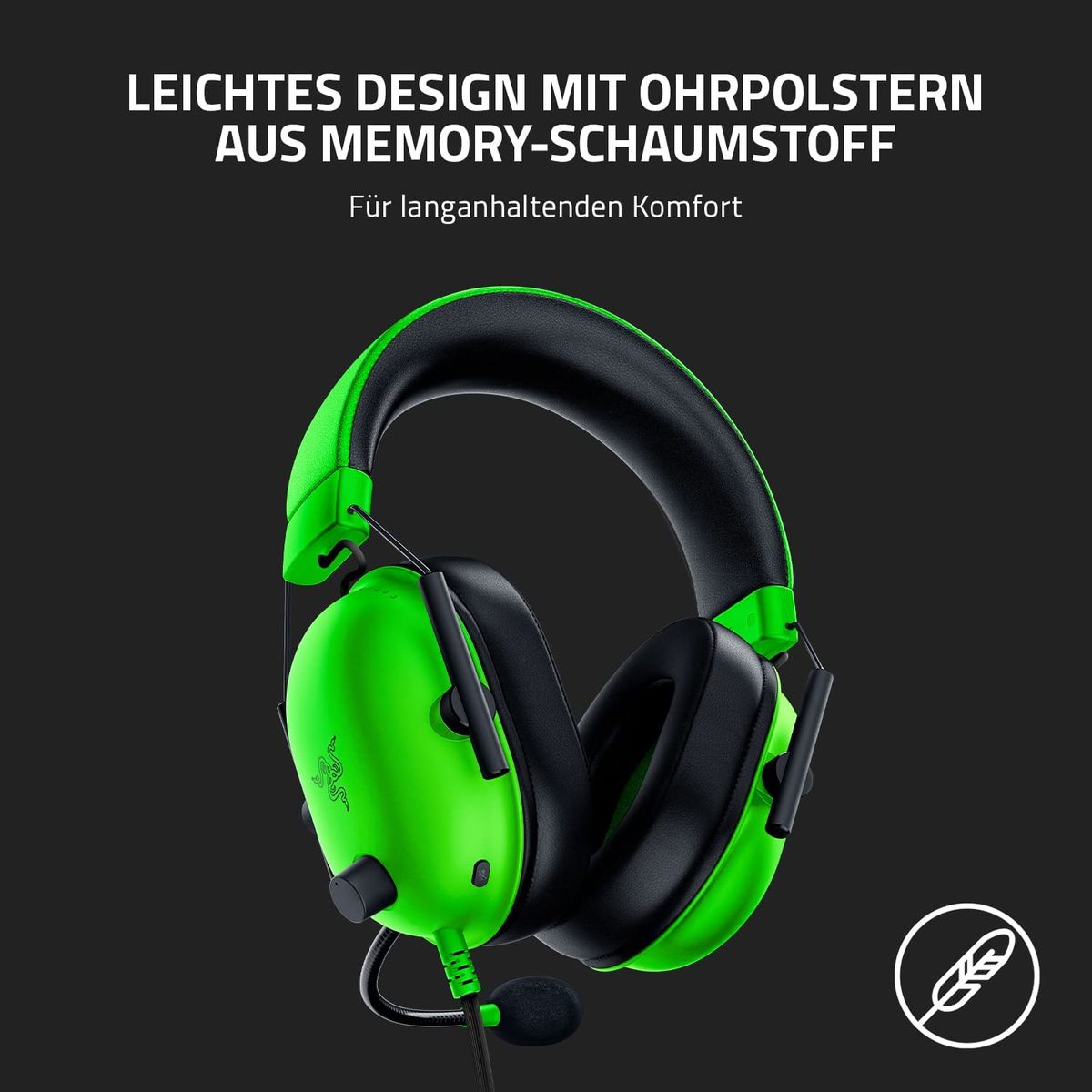 Razer BlackShark V2 X Gaming Headset Virtual 7.1 Surround-Sound 3.5mm Multi-Plattform Green