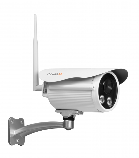 Technaxx TX-61 Patrone IP-Sicherheitskamera 1 MP (720p) Innen & Außen WLAN LAN Nachtsicht 30 m IP66 Decke/Wand Weiß