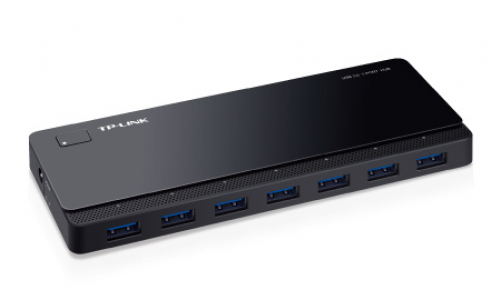 TP-Link UH700 7-Port USB 3.0 HUB inklusive Netzadapter und USB 3.0 Kabel, bis zu 5 Gbit/s, Hot Swapping, unterstützt Windows, Mac OS, Linux, schwarz 7 x USB