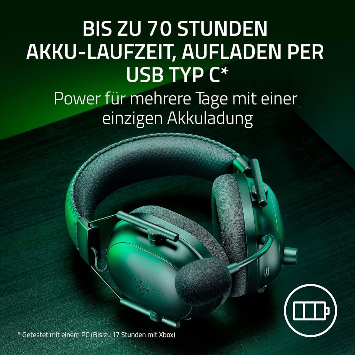 Razer Blackshark V2 Pro (Xbox) - Kabelloses Konsolen E-Sport Headset für Xbox S|X & One (Triforce 50mm Treiber, HyperSpeed Wireless 2,4 GHz, abnehmbares HyperClear Mikrofon) Schwarz