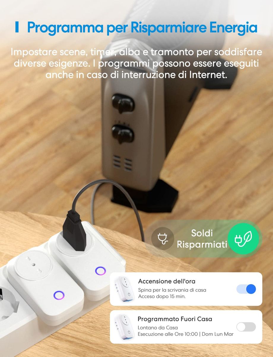 Meross Italienische intelligente Wi-Fi-Steckdose, Smart Plug 16 A (Typ L), kompatibel mit Apple HomeKit Siri, Alexa, Google Home und SmartThings, 2,4 GHz, kein Hub erforderlich (2 Stück), weiß Meross Italienische intelligente Wi-Fi-Steckdose, Smart Plug 16 A (Typ L), kompatibel mit Apple HomeKit Siri, Alexa, Google Home und SmartThings, 2,4 GHz, kein Hub erforderlich (2 Stück), weiß
