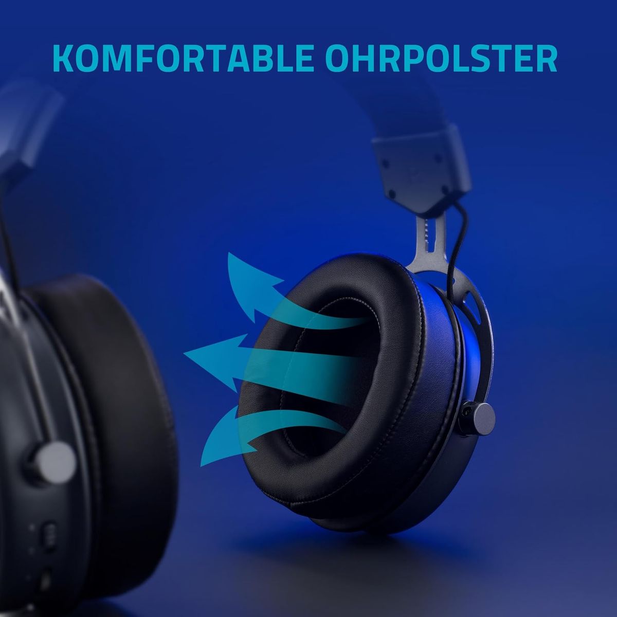 Rapoo VH800 kabelloses Gaming Over-Ear Headset, Flexibles Mikrofon mit Stummschaltung, Ohrpolster Kunstleder, 46h Akku, Headphone Bluetooth und 2,4Ghz PC/Mac/Xbox One/PS4/Nintendo Switch - Space Grey