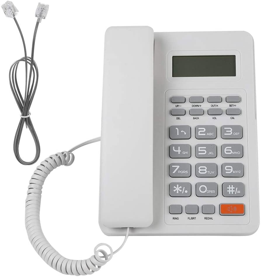 Bewinner DTMF/FSK Dual System Corded Phones Operated via the Telephone Line, Simple Flash Function Landline Phone with Automatic Identification Caller ID