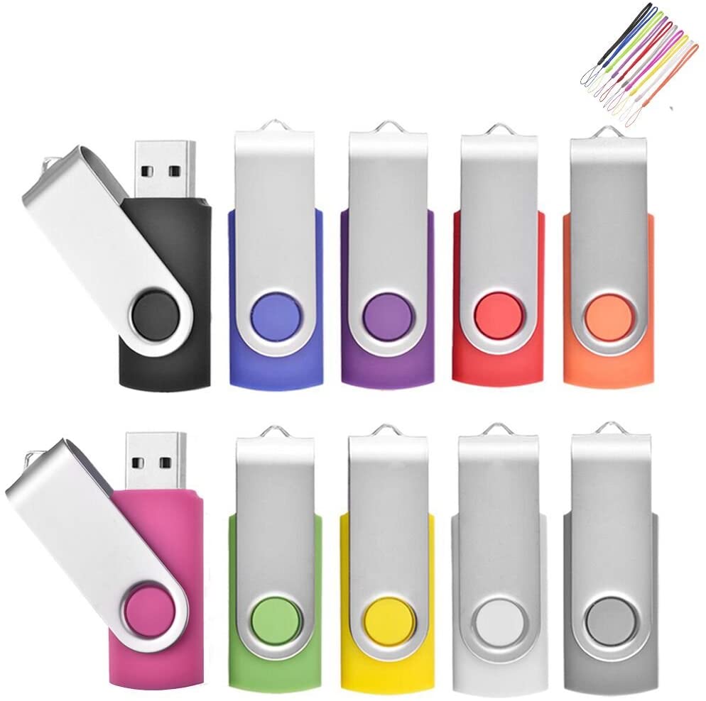 Tewene Pack of 10 CL USB 2.0 Flash Drive 1GB M Moire Stick