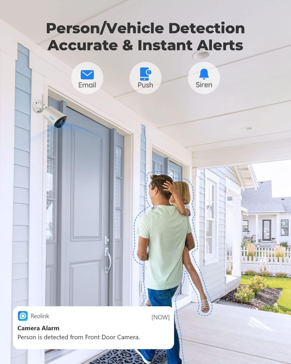 Reolink Überwachungskamera Akku Aussen, 2K 3MP Wiederaufladbare Kabellose WLAN IP Kamera Outdoor mit KI-Erkennung, PIR-Sensor, Zeitraffer, 10m IR-Nachtsicht, microSD-Kartenslot, Argus Eco in Schwarz
