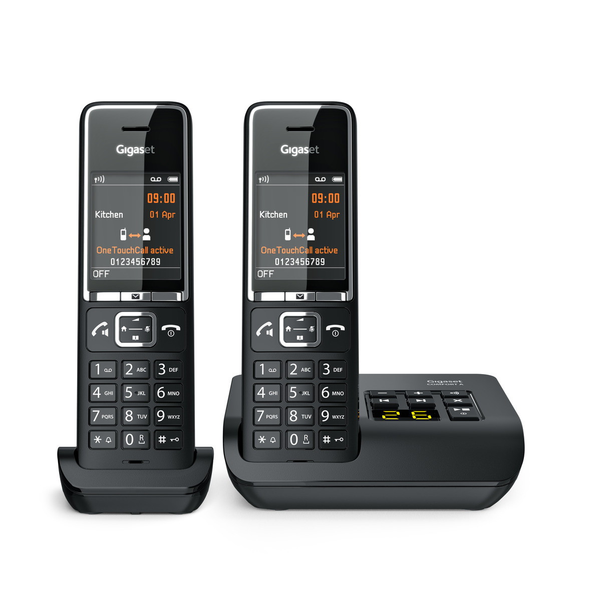 Gigaset COMFORT 550A duo Analoges/DECT-Telefon Anrufer-Identifikation Schwarz