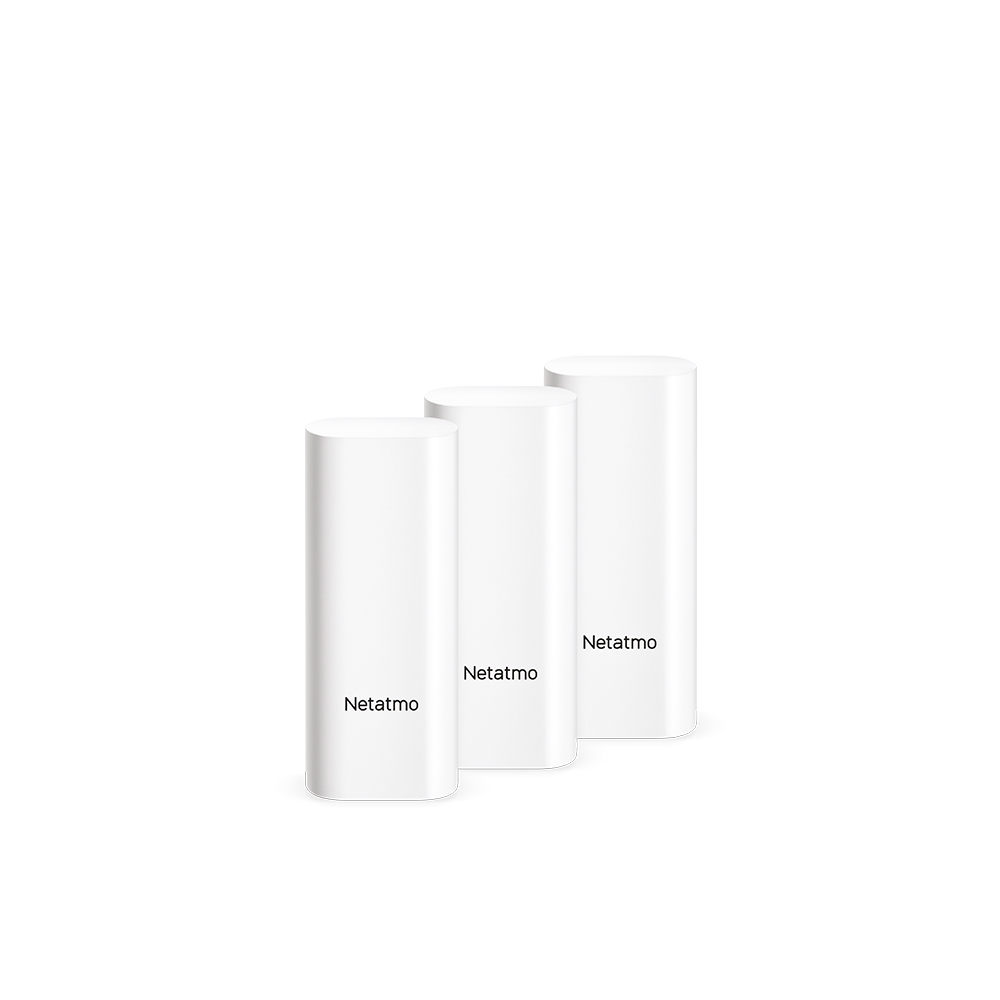 Netatmo DTG-IT Smart Tür-/Fenstersensor, kabellos, RF Wireless, Weiß, AAA-Batterie, 3er-Set