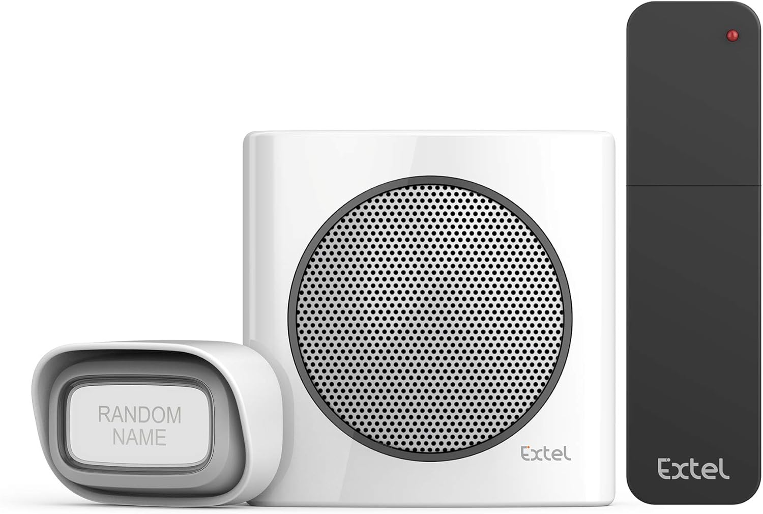 EXTEL diBi More, Universal Funk Klingelerweiterung, bis zu 200 m Reichweite, erweiterbar, Info bei schwachem Akku, lautloser Modus, individualisierbarer Klingelton, 6 Klingeltöne