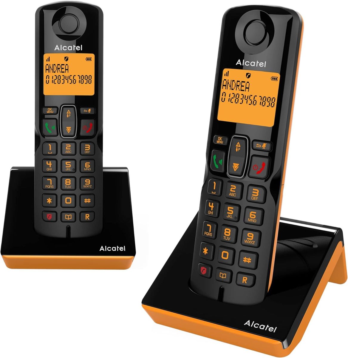 Alcatel S280 DECT-Telefon Anrufer-Identifikation Schwarz, Orange