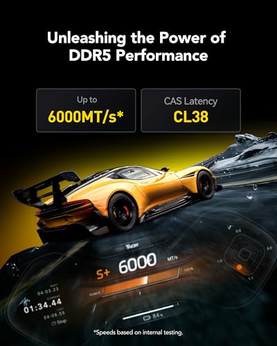 Lexar LD5U16G60C38LG-RGD DDR5 32GB Kit (2x16GB) 6000 MHz CL38 UDIMM 288-Pin Desktop RAM, Low-Profile 40 mm, On-Die ECC, Intel XMP 3.0/AMD EXPO, 1.25V