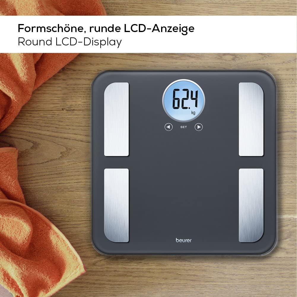 Beurer BF 195 glass diagnostic / personal scale, to determine body fat, muscle percentage and calorie requirements.