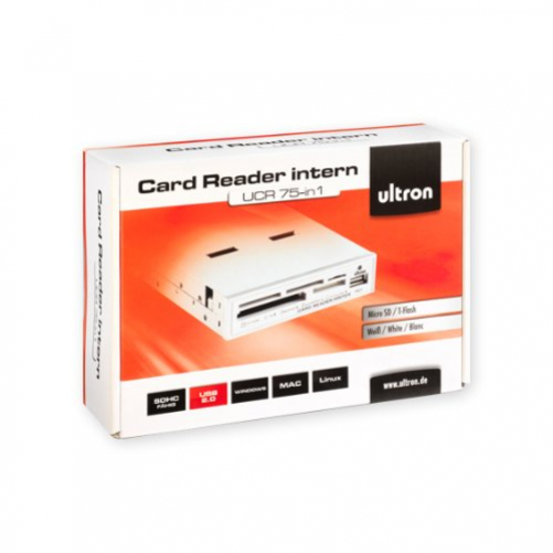 Ultron Reader UCR 75in1 + USB Port 3.5" Card Reader White