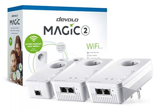 Magic 8392 Powerline Netzwerk-Kit (Wi-Fi, Netz), Weiß Triple KIT Plug-Type E (FR)