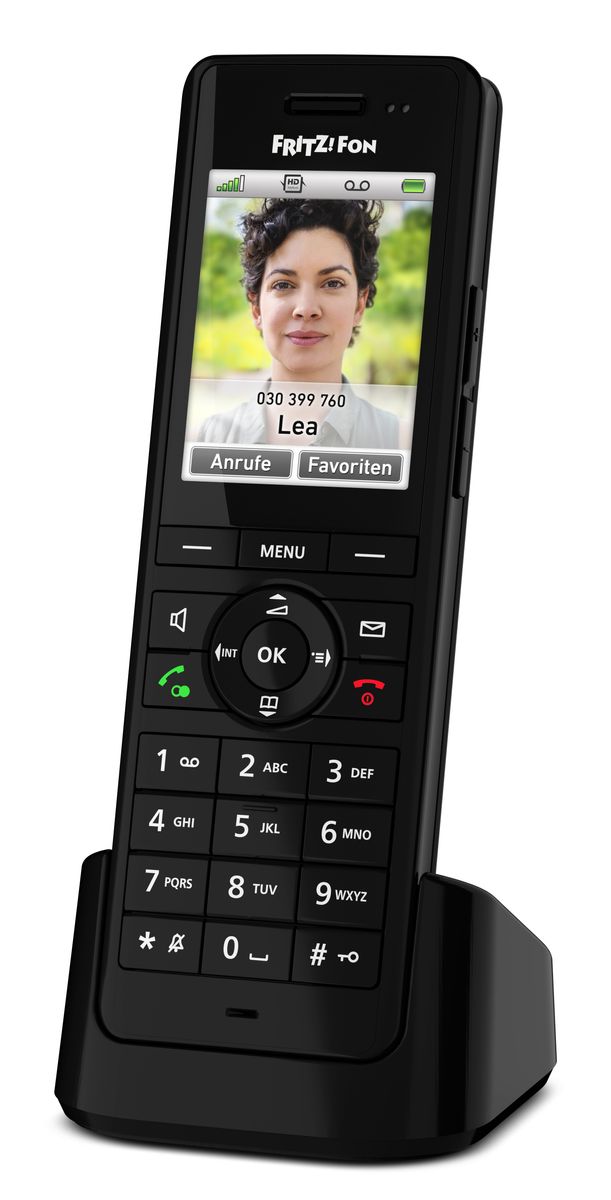 AVM FRITZ!Fon X6 DECT-Telefon Schnurloses Mobilteil, Anrufbeantworter, 2,4" Farbdisplay, Schwarz