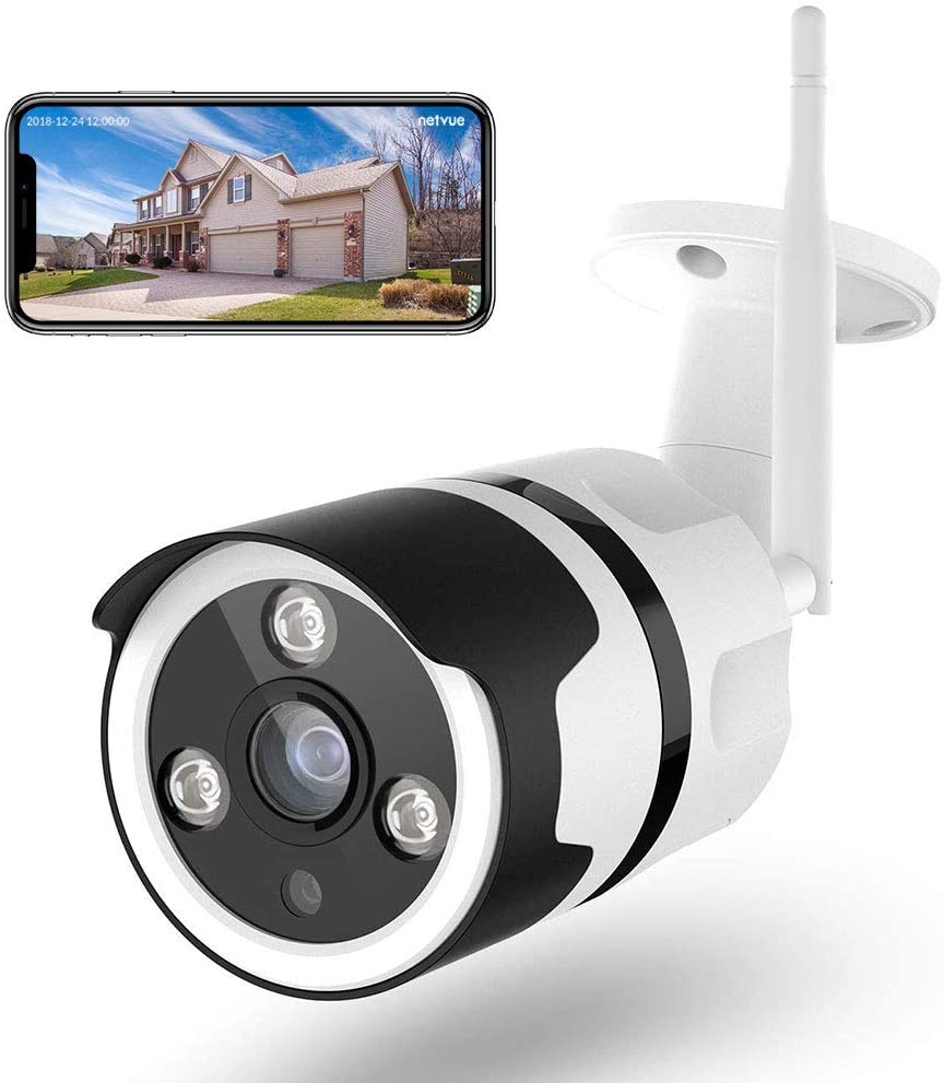 netvue 1080P HD Überwachungskamera Aussen WLAN Bullet Kamera Outdoor Sicherheitskamera IP66 Wasserdicht, Nachtsicht, Bewegungserkennung, Cloud-Speicher mit deutsche App/Anleitung Weiß