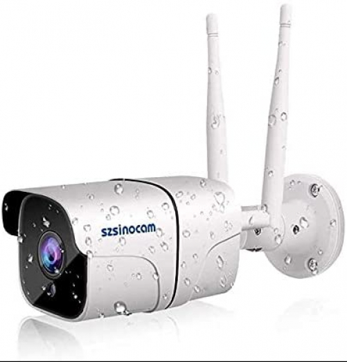 Szsinocam WIFI Outdoor Surveillance Camera, CCTV Night Vision Camera, Motion Detection, Two Way Audio, Support 128GB TF Card