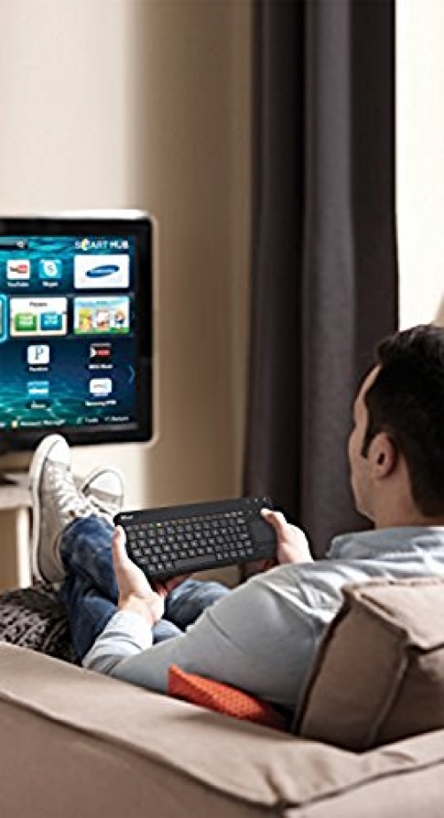 Trust kabellose Tastatur SmartTV Dispenser for Television schwarz Touchpad FR-Layout