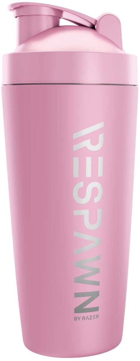 RAZER Vacuum-Insulated Stainless Steel Shaker Cup, 20oz: Built-In Powdered Drink Mixer Grate - Dual Insulation - Dishwasher Safe - BPA Free - Pink