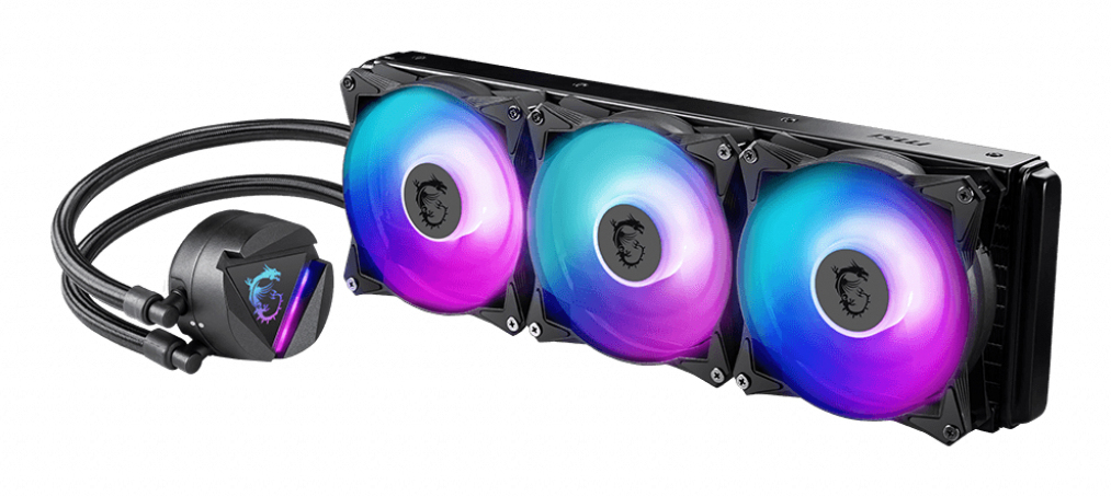 MSI MAG-CRLQD-360R2 CPU Wasserkühlung 360 mm, 3x 120 mm PWM-Lüfter, RGB-Beleuchtung, Schwarz