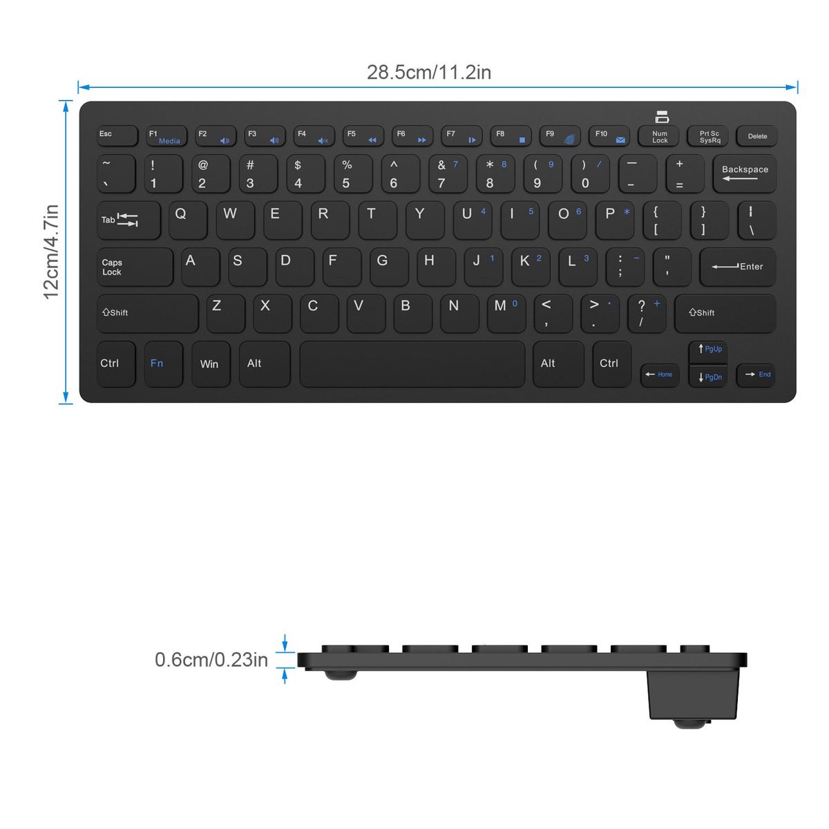 JETech 2160-KB-WIRELESS-BK Tastatur Bluetooth Schwarz US-Layout JETech 2160-KB-WIRELESS-BK Tastatur Bluetooth Schwarz US-Layout