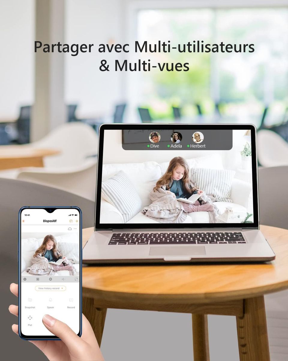 Imou Caméra Surveillance WiFi Intérieure Caméra 360° Connectée Smartphone 1080P avec Détection Humaine AI Suivi Intelligent Sirène Audio Bidirectionnel Compatible Alexa pour Bébé/Animaux