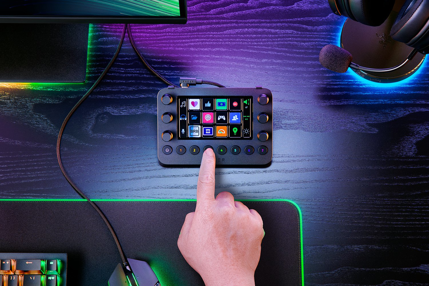 Razer Stream Controller All-in-One-Deck Streaming Content-Creation USB 12+8 Buttons 6 Controllers for PC Mac