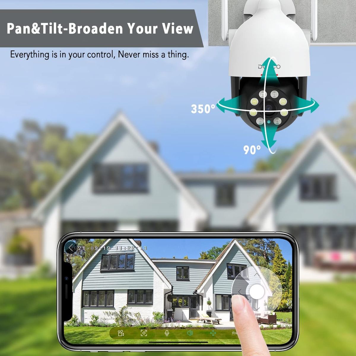 DEKCO 2K Überwachungskamera Aussen WLAN, 350°/90° Schwenkbar WLAN Kamera Outdoor, 3MP WiFi Kamera mit Automatische Verfolgung, 30m Nachtsicht in Farbe, 2-Wege Audio, IP66…