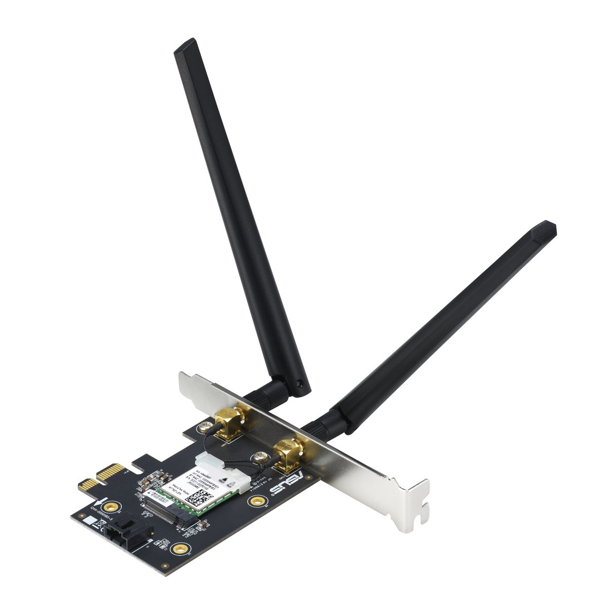 ASUS PCE-AX1800 PCI-E Wi-Fi 6 (802.11ax) AX1800 Dual Band mit Bluetooth 5.2, WPA3, OFDMA und MU-MIMO Netzwerksicherheit, 90IG07A0-MO0B00, Schwarz 1800 Mbit/s Bluetooth 5.2