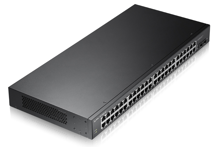 Zyxel GS1900-48-EU0102F Netzwerk-Switch L2 48x Gigabit Ethernet, 2x SFP, 100 Gbit/s Switching-Kapazität, Rackmount, Schwarz
