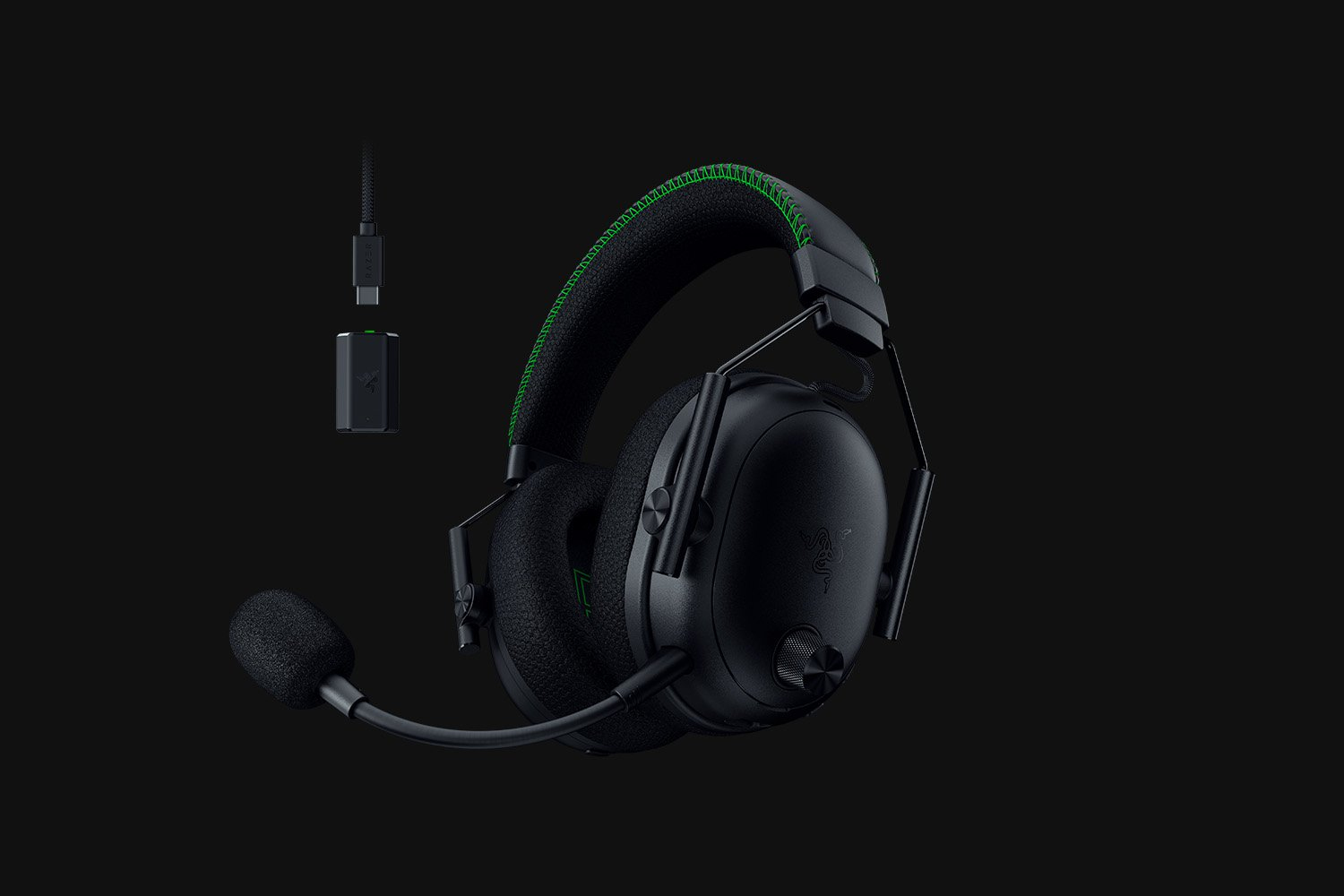Razer BlackShark V3 Pro Gaming Headset Kabellos & Verkabelt, USB Typ-A, Bluetooth, THX Spatial Audio, Hybrid-ANC, Boom-Mikrofon, Schwarz
