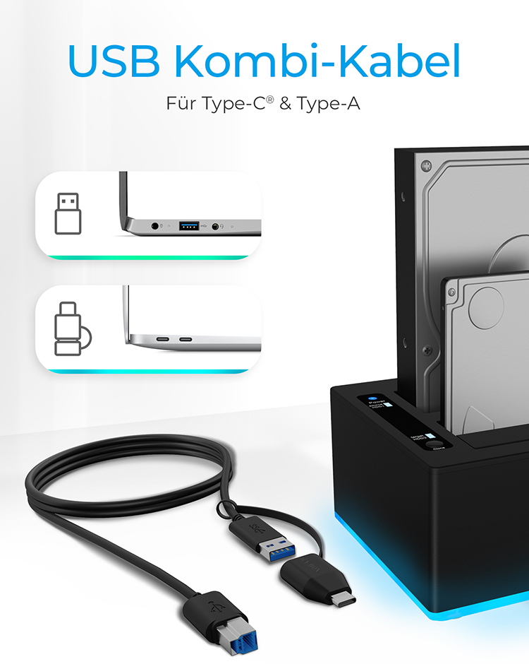 ICY BOX IB-127CL-U3 USB 3.2 Gen 1 (3.1 Gen 1) Type-B Schwarz