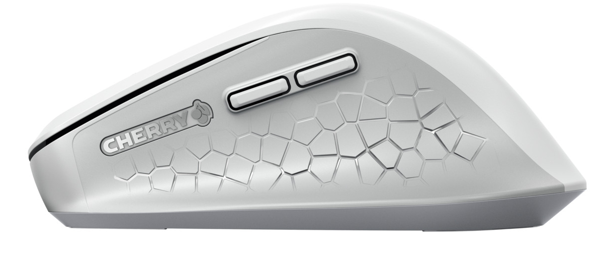 CHERRY STREAM DESKTOP COMFORT, Kabelloses Tastatur-Maus-Set, 2,4 GHz Funk, Leise Tasten, Ergonomische Rechtshu00e4ndermaus, Weiu00df-Grau - (DEU Layout - QWERTZ)