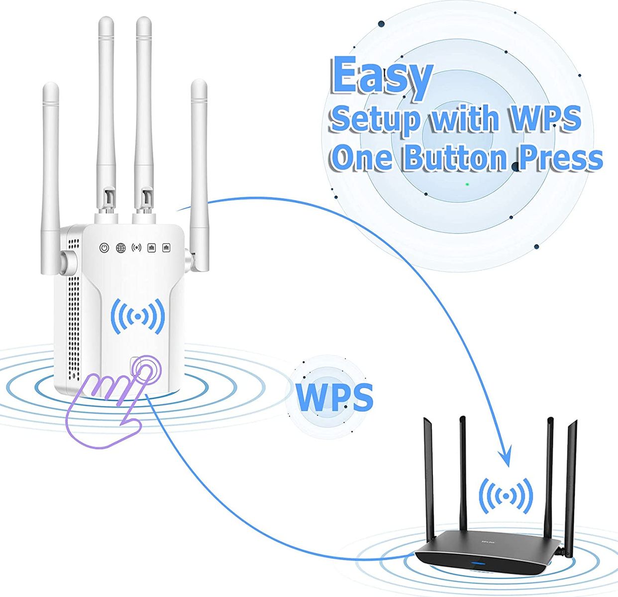 CINEMON 1200 Mbit/s WLAN Repeater LAN Anschluss Wi-Fi Dualband bis zu 200 m²