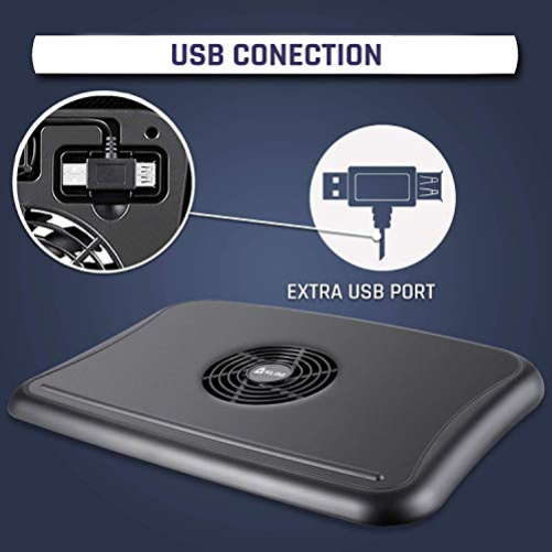 KLIM Comfort + Laptop-Kühler + Schütze Dich und Deinen Laptop vor Überhitzung + NEU 2020 + Hochwertiges leises Kühlkissen 10" - 15,6" + Stabil auf Deinem Schoß + leiser Ventilator