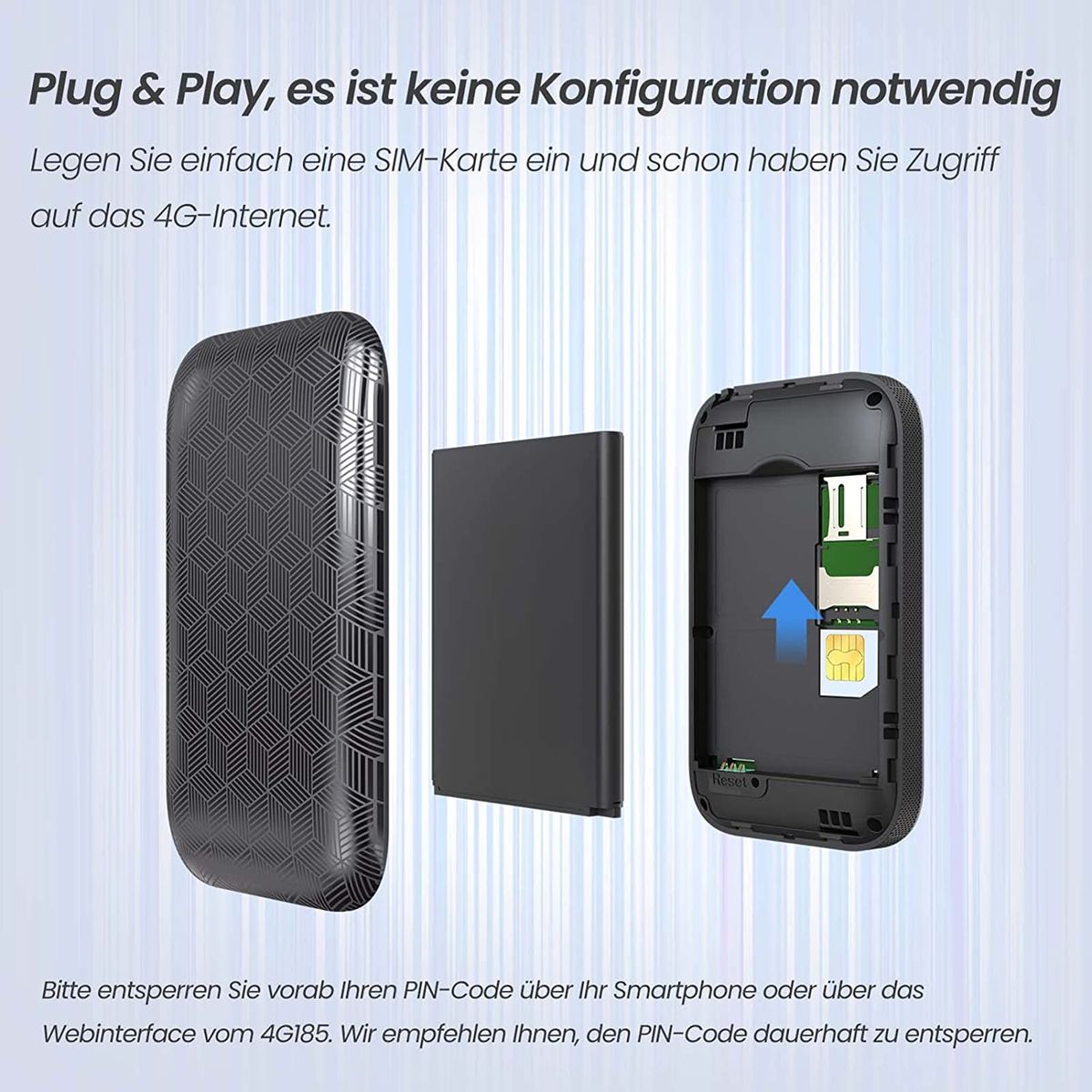 Tenda 4G185 Mobiler WLAN Router (4G/LTE bis zu 150Mbit/s Download, 50Mbit/s Upload, Hotspot, Cat.4), 2100mAh Akku, Plug & Play, kompatibel mit Allen SIM Karten, Mehrfarbig